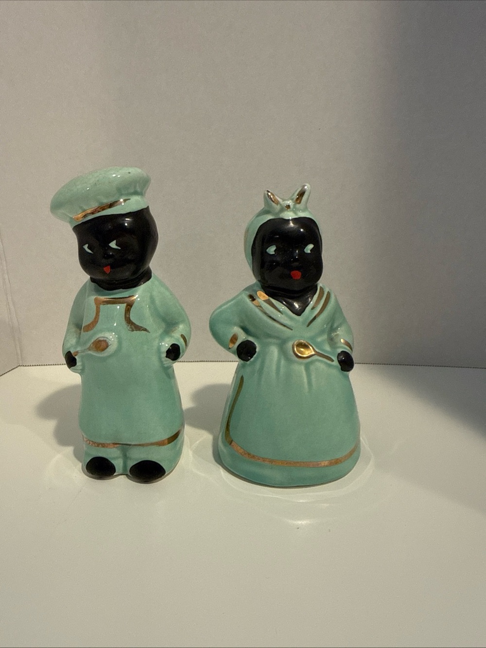 Vintage African American Ceramic Salt and Pepper Shakers 1950βs